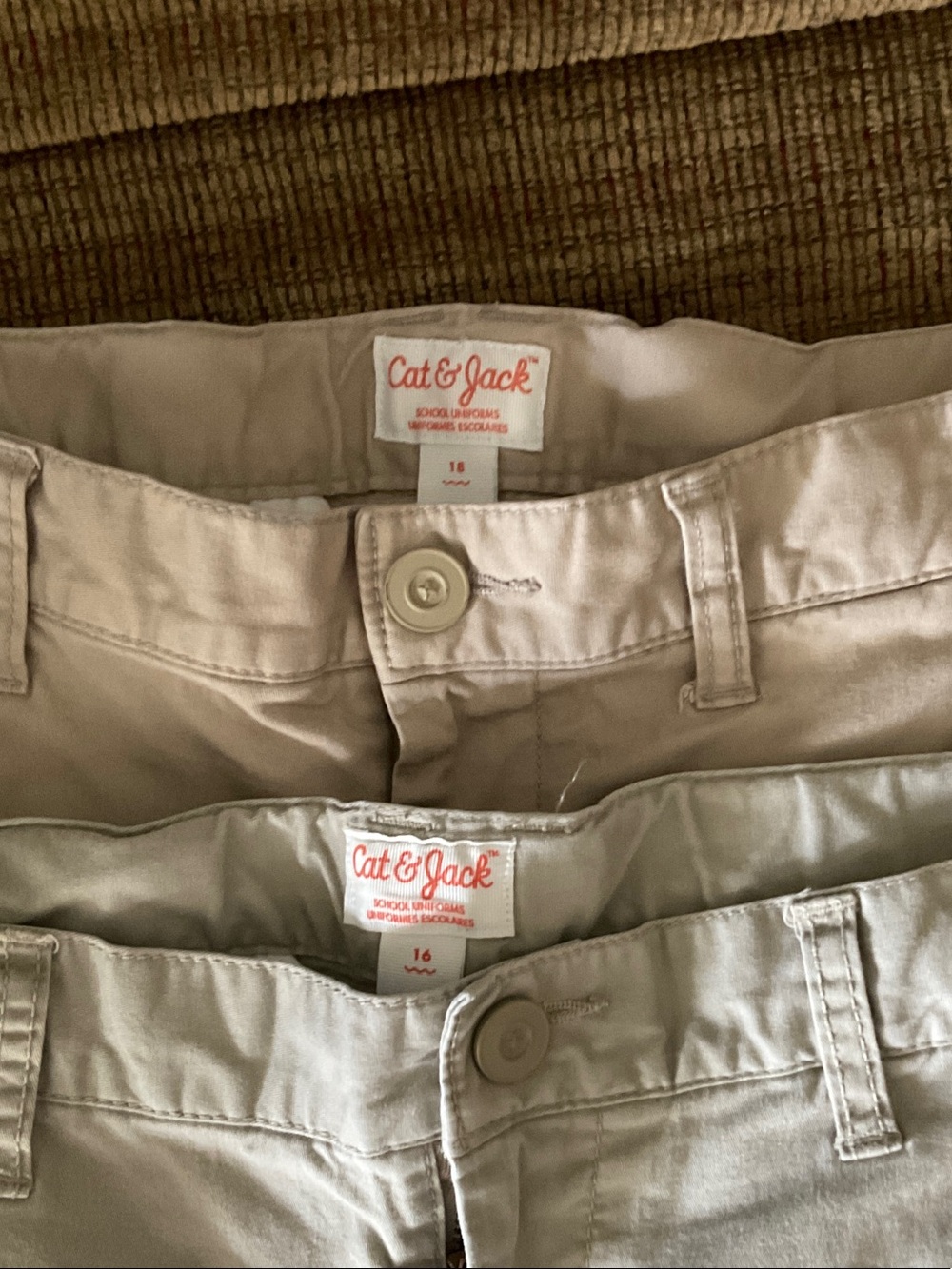 Cat & Jack Women's Light Beige Chino Bermuda Shorts - Neutral Pair - Picture 2 of 4